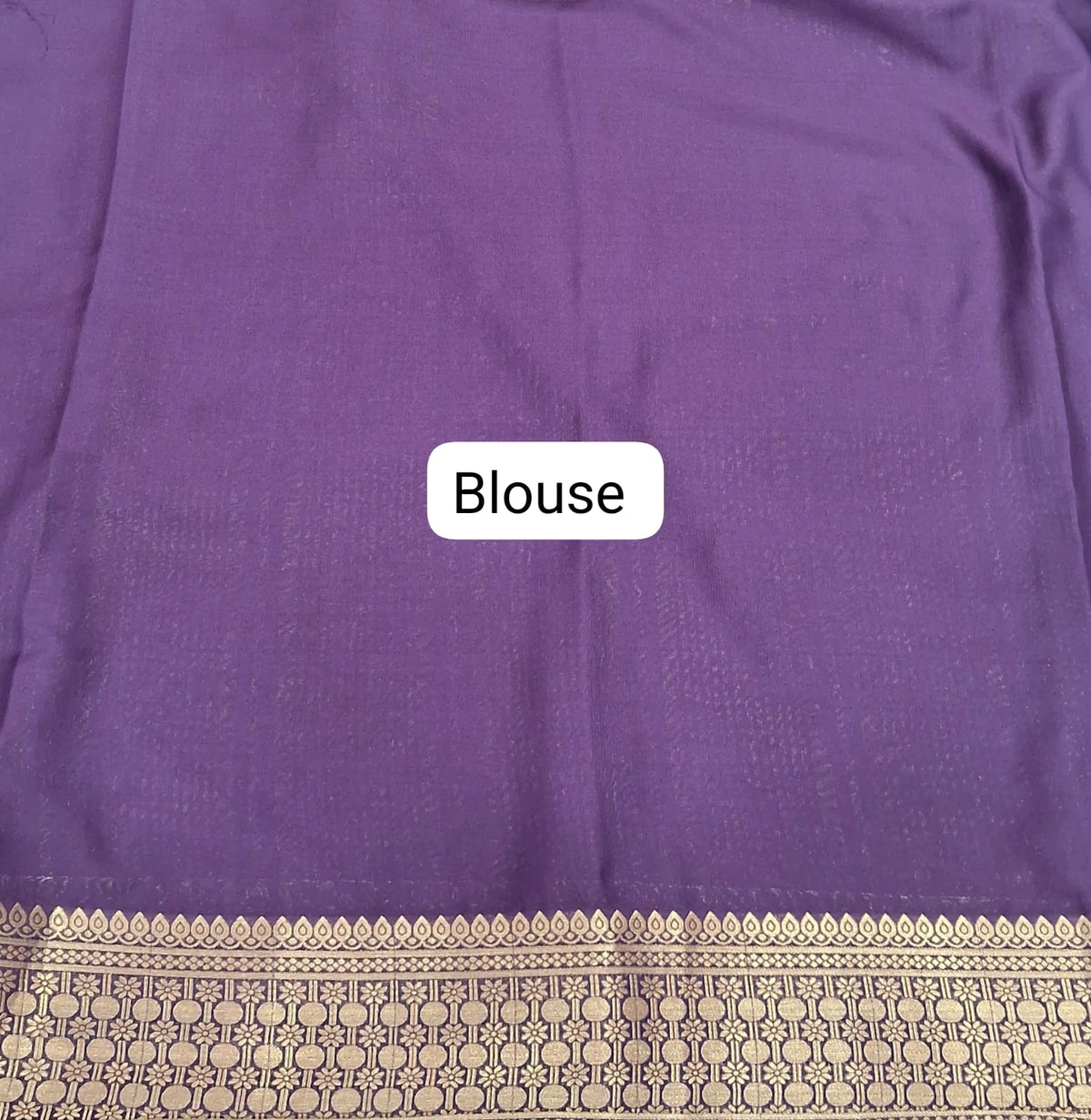 Baby Blue Plain Crepe Silk Saree blouse