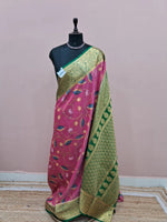 Pink Crepe Silk Saree 