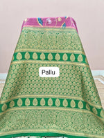 Pink Crepe Silk Saree Pallu
