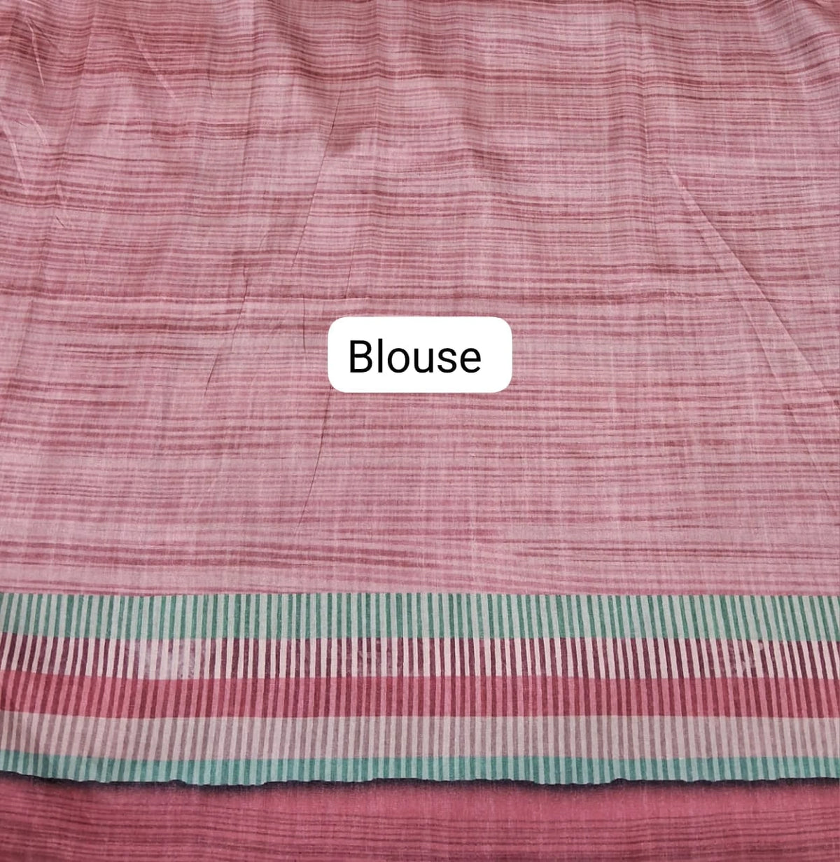 Mint Green Satin Tussar Silk Saree Blouse