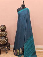 Dark Grey Tussar Saree