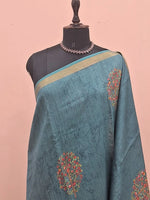 Light Blue Moonga Tussar Silk Saree 1