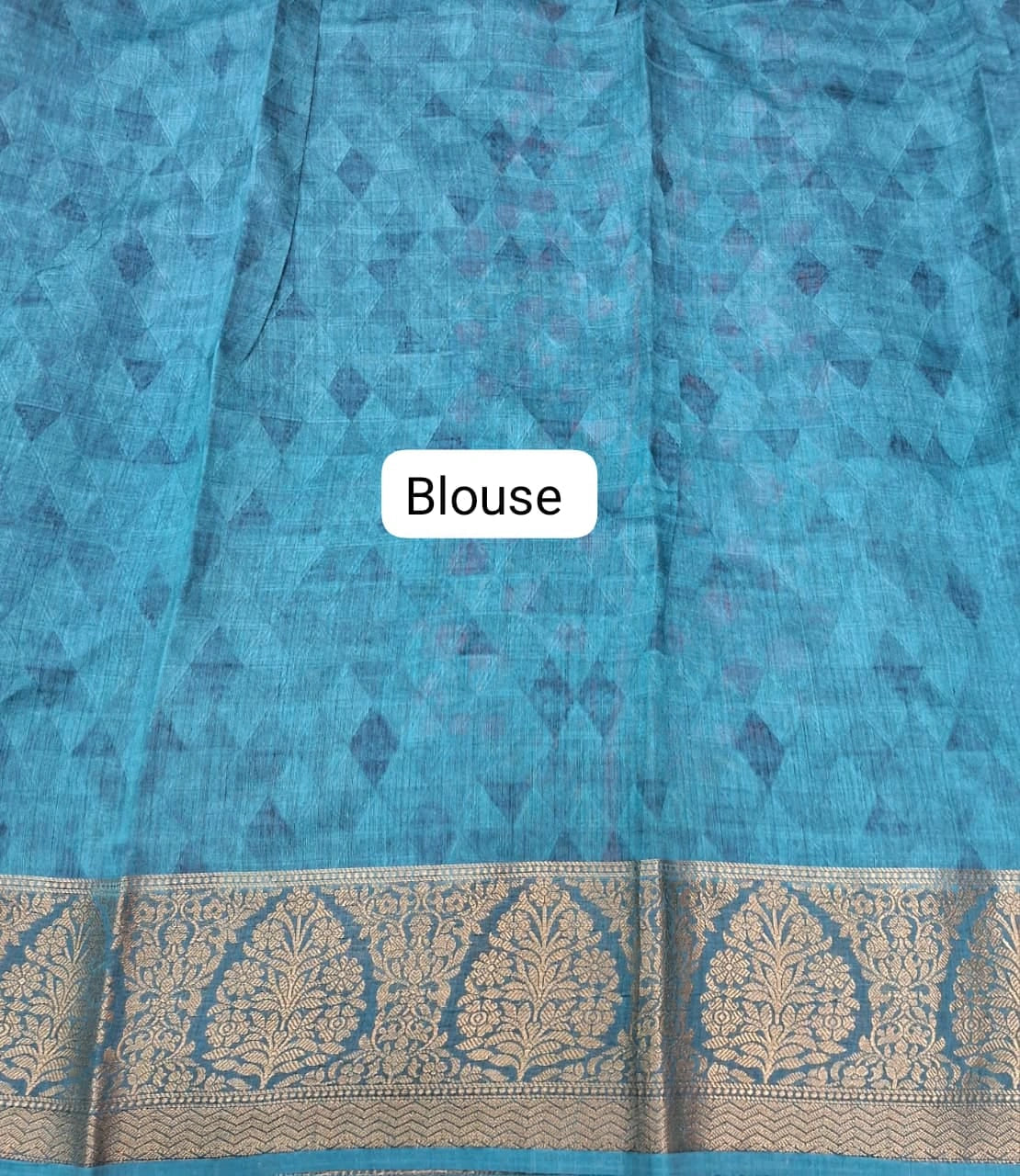 Light Blue Moonga Tussar Silk Saree Blouse