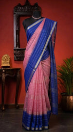 Baby Pink Mysore Crepe Silk Saree 