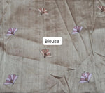 Beige Plain Tussar Saree Blouse