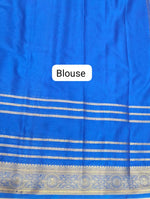 Royal Blue Plain Mysore Crepe Silk Saree blouse