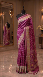 Onion Pink Raw Silk Saree