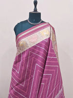 Onion Pink Raw Silk Saree 1