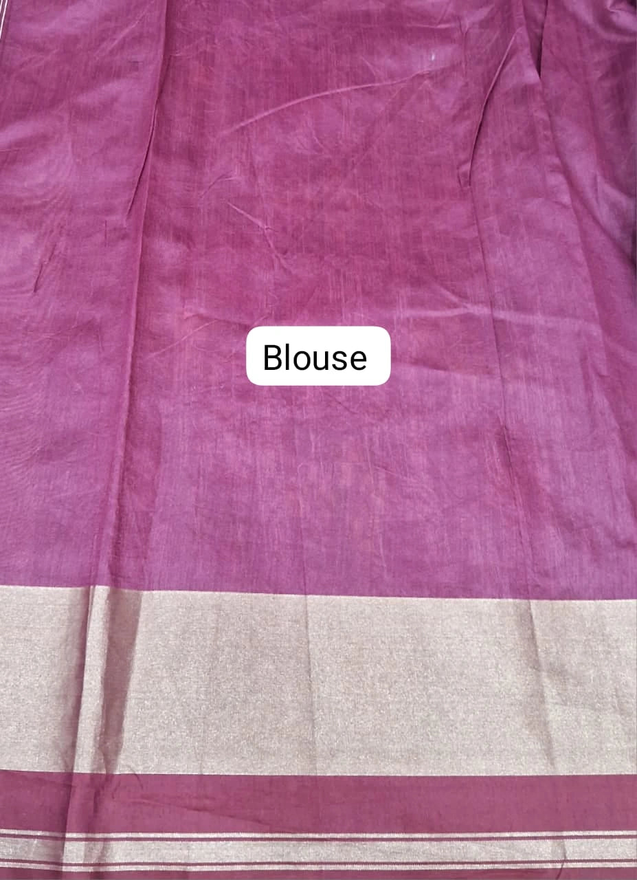 Onion Pink Raw Silk Saree Blouse