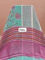 Sky Blue Pure Linen Saree Pallu