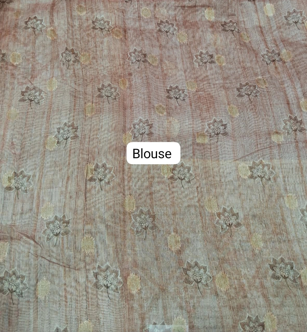 Peach Linen Saree Bouse