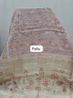 Peach Linen Saree Pallu