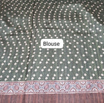 Chocolate Brown Tussar Crepe Silk Saree blouse