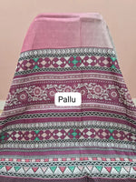 Graceful Pearl White and Onion Peach Pink Satin Saree pallu