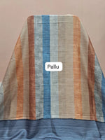 Powder Blue Satin Tussar Silk Saree Pallu