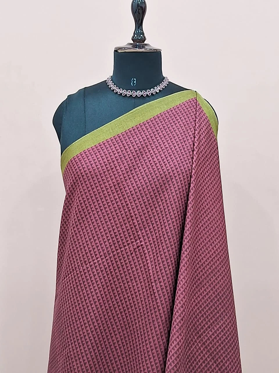 Onion Pink Tussar Saree 1