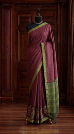 Onion Pink Tussar Saree