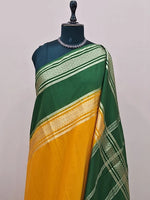 Mango Yellow Plain Mysore Crepe Silk Saree 1