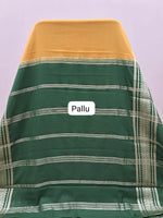 Mango Yellow Plain Mysore Crepe Silk Saree pallu