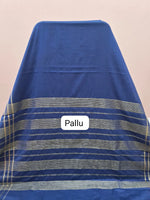 Navy Blue Plain Mysore Crepe Silk Saree pallu