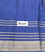 Navy Blue Plain Mysore Crepe Silk Saree blouse
