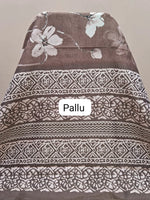 Dark Brown Plain Crush Silk Saree Pallu