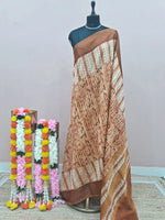 Brown Pure Chanderi Saree