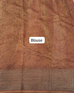 Brown Pure Chanderi Saree blouse
