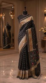 Black Raw Silk Saree