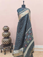 Black Raw Silk Saree