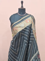 Black Raw Silk Saree 1