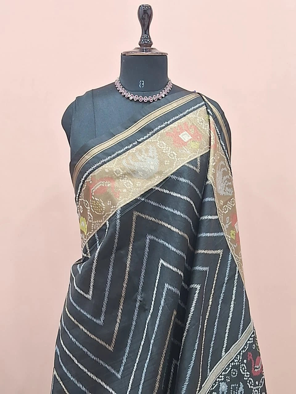 Black Raw Silk Saree 1