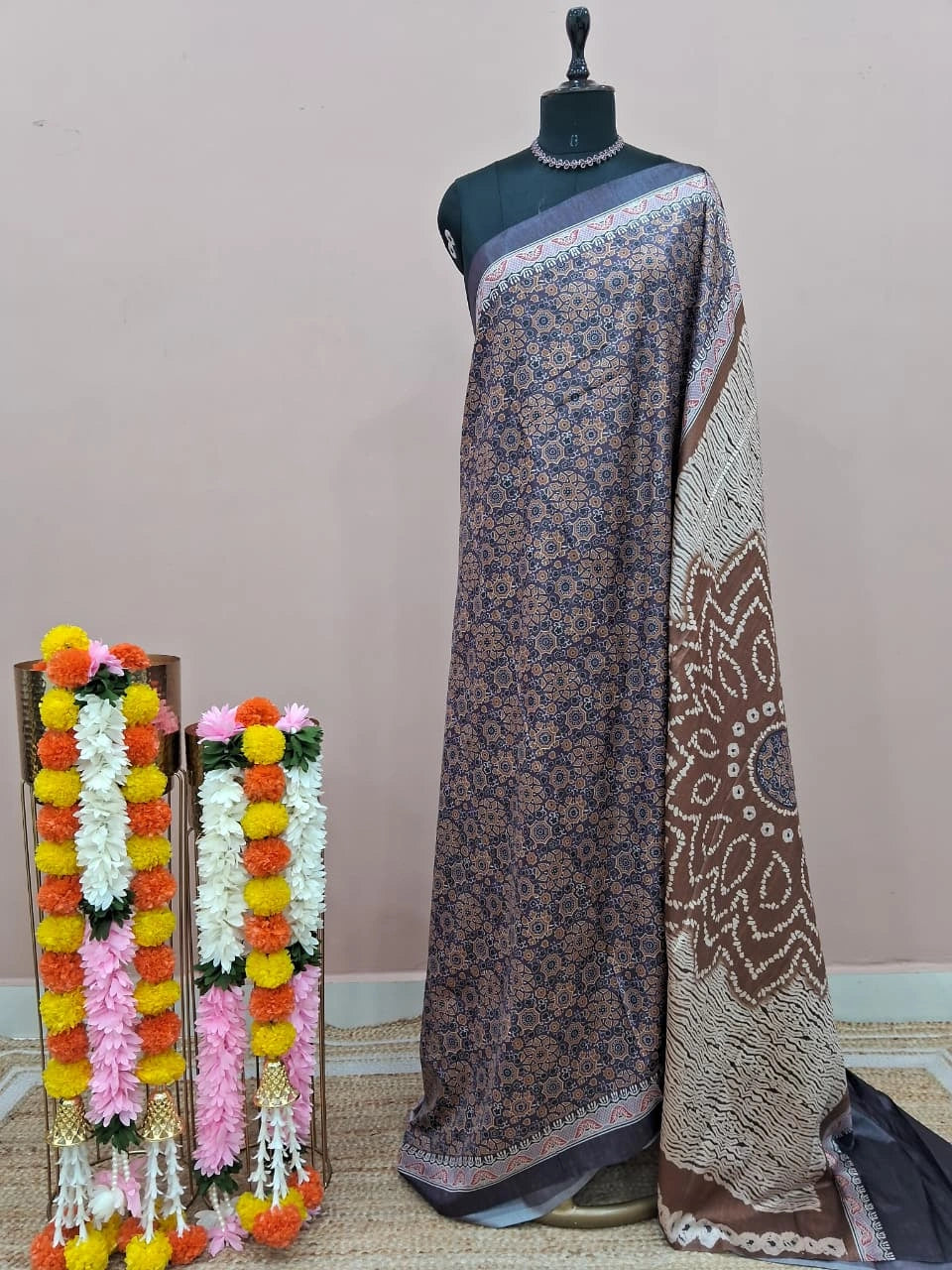 Light Blue Tussar Crepe Silk Saree