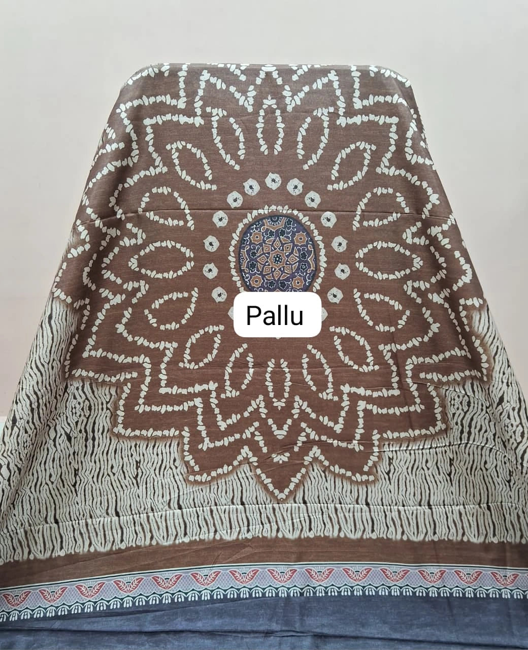 Light Blue Tussar Crepe Silk Saree Pallu