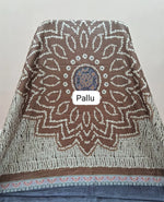 Light Blue Tussar Crepe Silk Saree Pallu