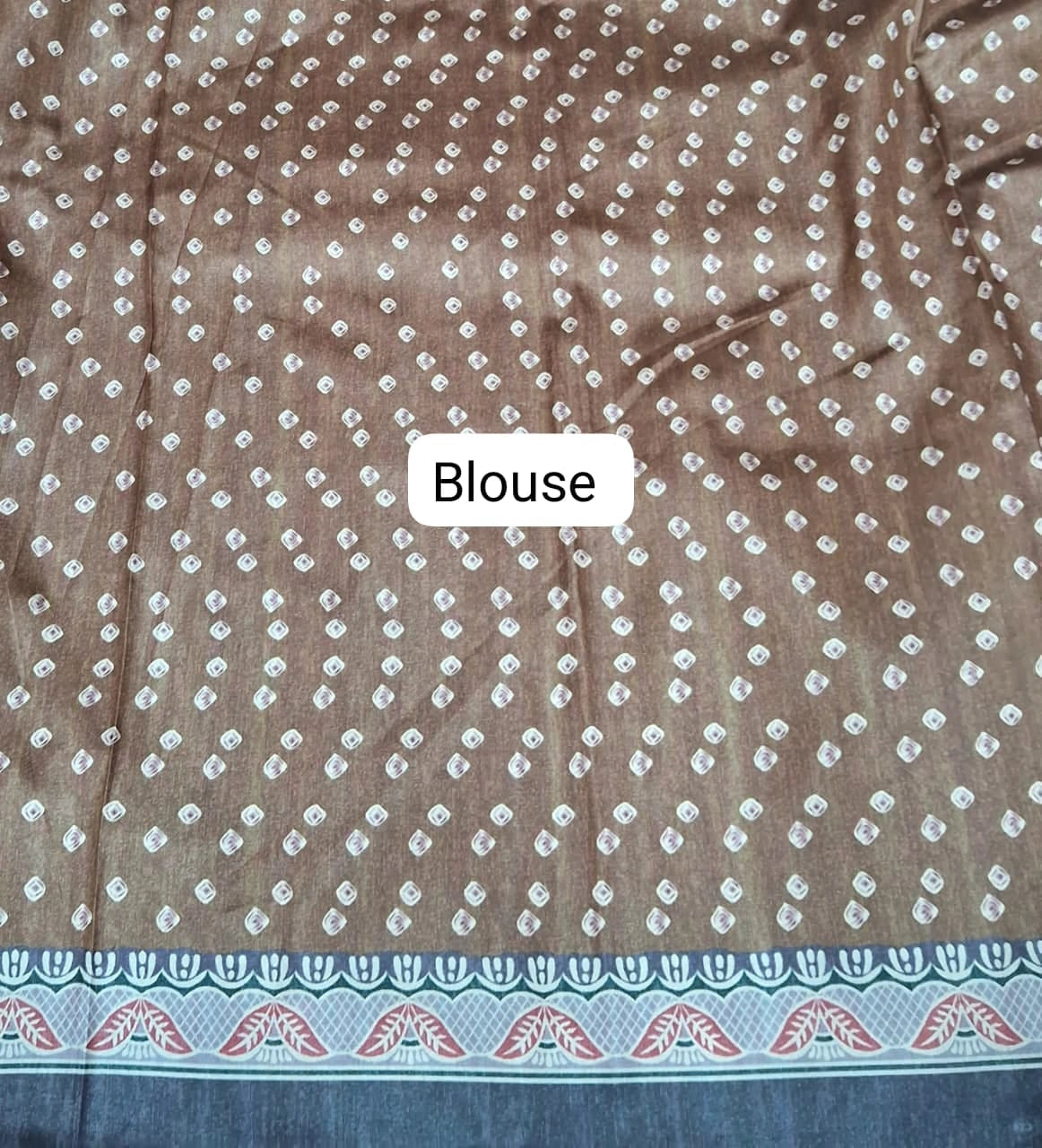 Light Blue Tussar Crepe Silk Saree Blouse