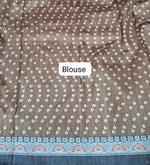 Light Blue Tussar Crepe Silk Saree Blouse