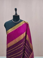 Wine Crepe Silk Saree 1