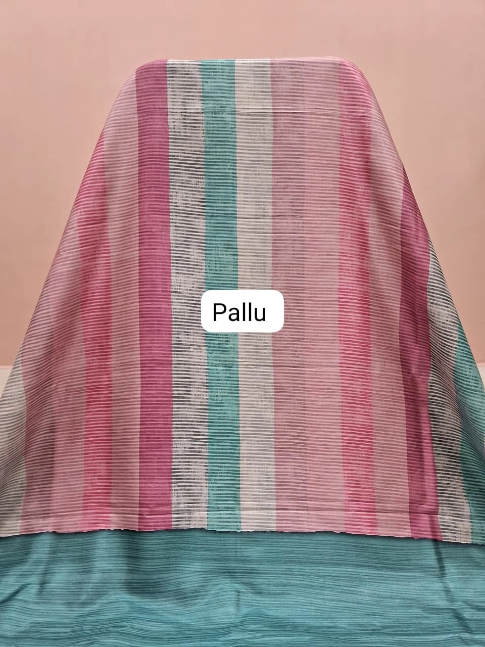 Dusty Rose Satin Tussar Silk Saree pallu