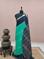 Teal Green Mysore Crepe Silk Saree
