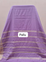 Elegant Lavender Plain Mysore Crepe Silk Saree pallu