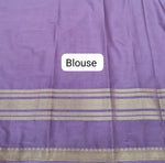 Elegant Lavender Plain Mysore Crepe Silk Saree blouse