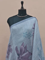 Light Sky Blue Tissue Tussar Saree 1