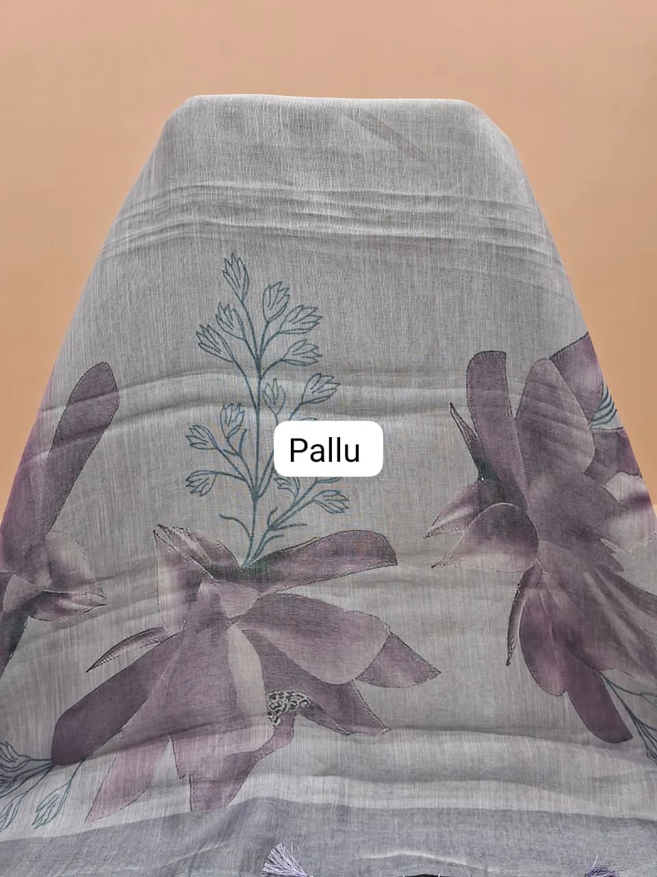 Light Sky Blue Tissue Tussar Saree pallu