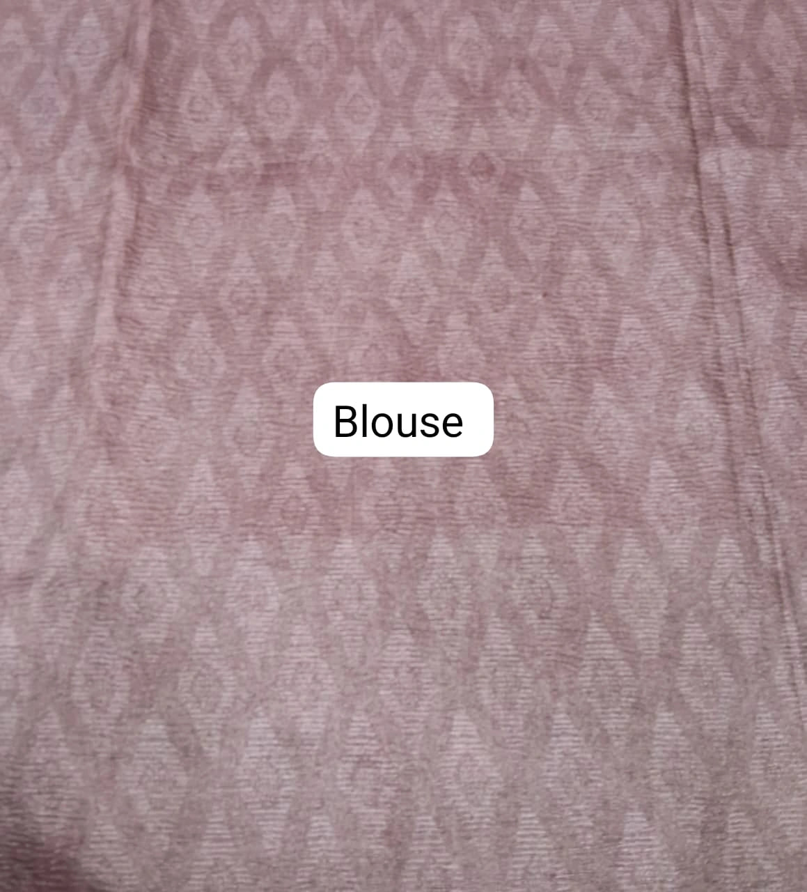 Dusty Mauve Plain Crush Silk Saree Blouse