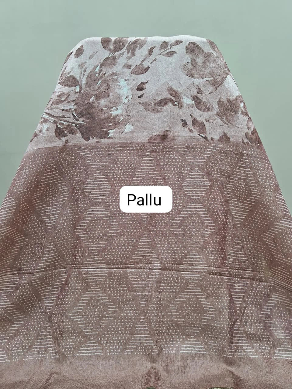 Dusty Mauve Plain Crush Silk Saree Pallu