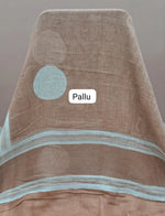 Beige Pure Linen Saree Pallu