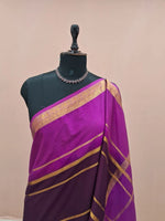 Dark Wine Crepe Silk Saree 1