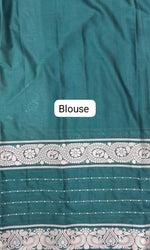 Pista Green Plain Mysore Crepe Silk Saree Blouse