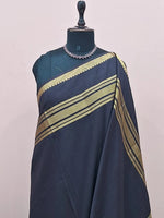 Classic Black Plain Mysore Crepe Silk Saree 1